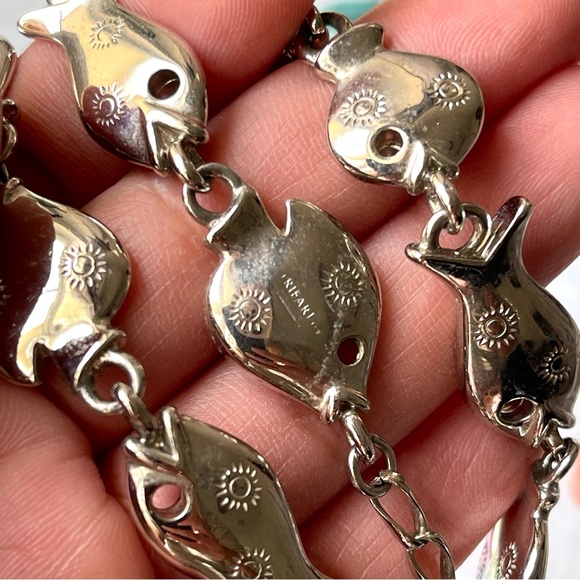 TRIFARI | Vintage | Silver Tone Fish Southern Theme Earrings Necklace Set 18" - Picture 5 of 12